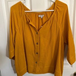 NWT Madewell Blouse, mustard yellow